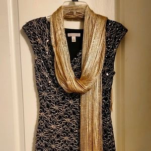 Gorgeous Formal Dress w/ flashy golden sash